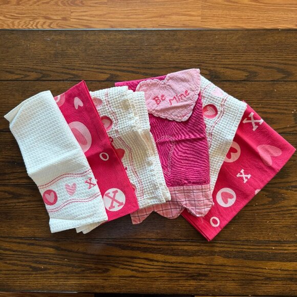 Tag Valentine Kitchen Dish Towels Lot of 6 - Picture 2 of 12